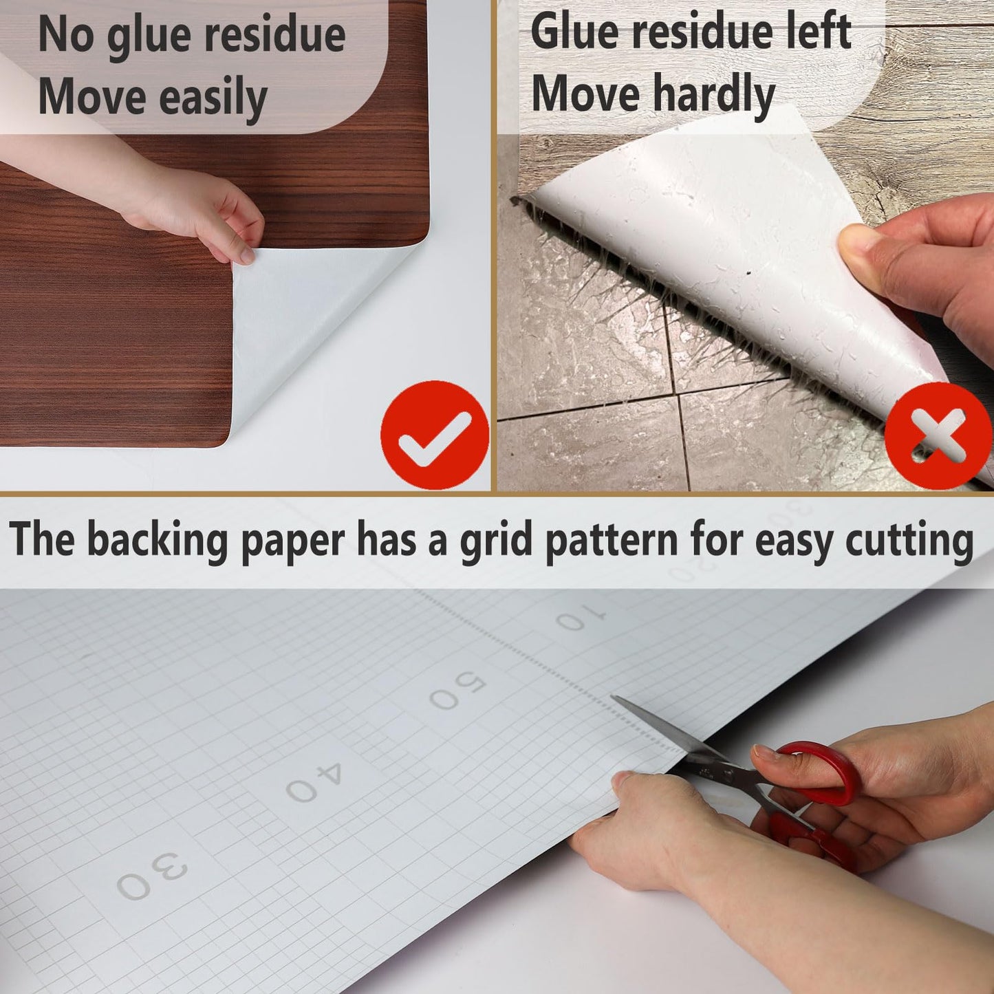 WIFEA Self Adhesive Vinyl Flooring Roll 23.6"x 118"/19 Sq.Ft Wood Grain Peel Stick Floor Tiles, Wear-Resistant and Waterproof Vinyl Plank Flooring for Bedroom Living Room Office Balcony Brown