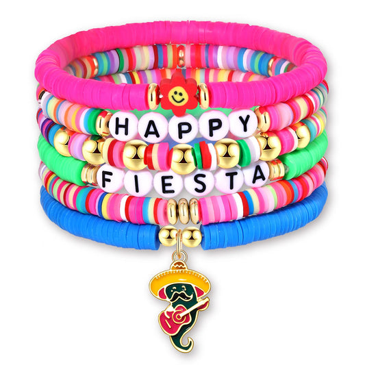 Surfer Heishi Bracelets for Women Stackable Rainbow Vinyl Disc Clay Beaded Stretch Bracelets Elastic Layering Friendship Bracelets Boho Summer Beach Jewelry