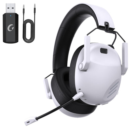 Wireless Gaming Headset for PS5, PS4, PC, NES, Bluetooth 5.3 Gaming Headsets Wireless with Noise Canceling Microphone, Gamer Headphones for Nintendo Switch, 50H Battery - Black