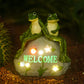 Nacome Solar Garden Outdoor Statues Turtle with Succulent and 7 LED Lights - Lawn Decor Tortoise Statue for Patio, Balcony, Yard Ornament - Unique Housewarming Gifts