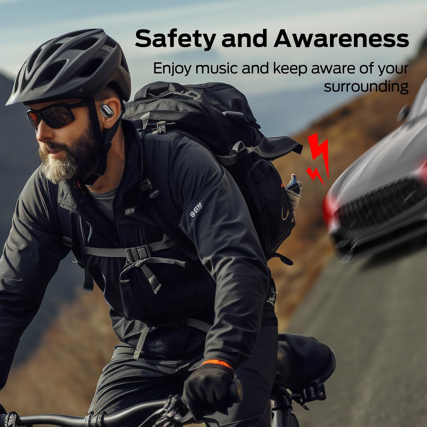 Monster Open Free AC100 Open Ear Headphones, Bluetooth 5.3 Wireless Headphones with Earhooks, Immersive Stereo Sound by Dual Large Driver, Clear Talk, 30H Playtime,Waterproof Sport Earbuds for Running