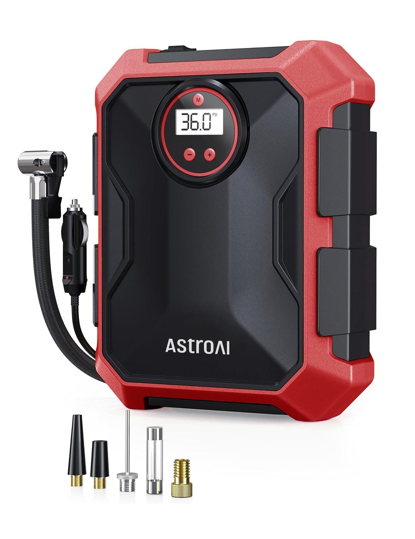 AstroAI Tire Inflator Air Compressor 12V DC Portable Air Compressor Car Accessories Auto Tire Pump 100PSI with LED Light Digital Air Pump for Car Tires Bicycles Other Inflatables