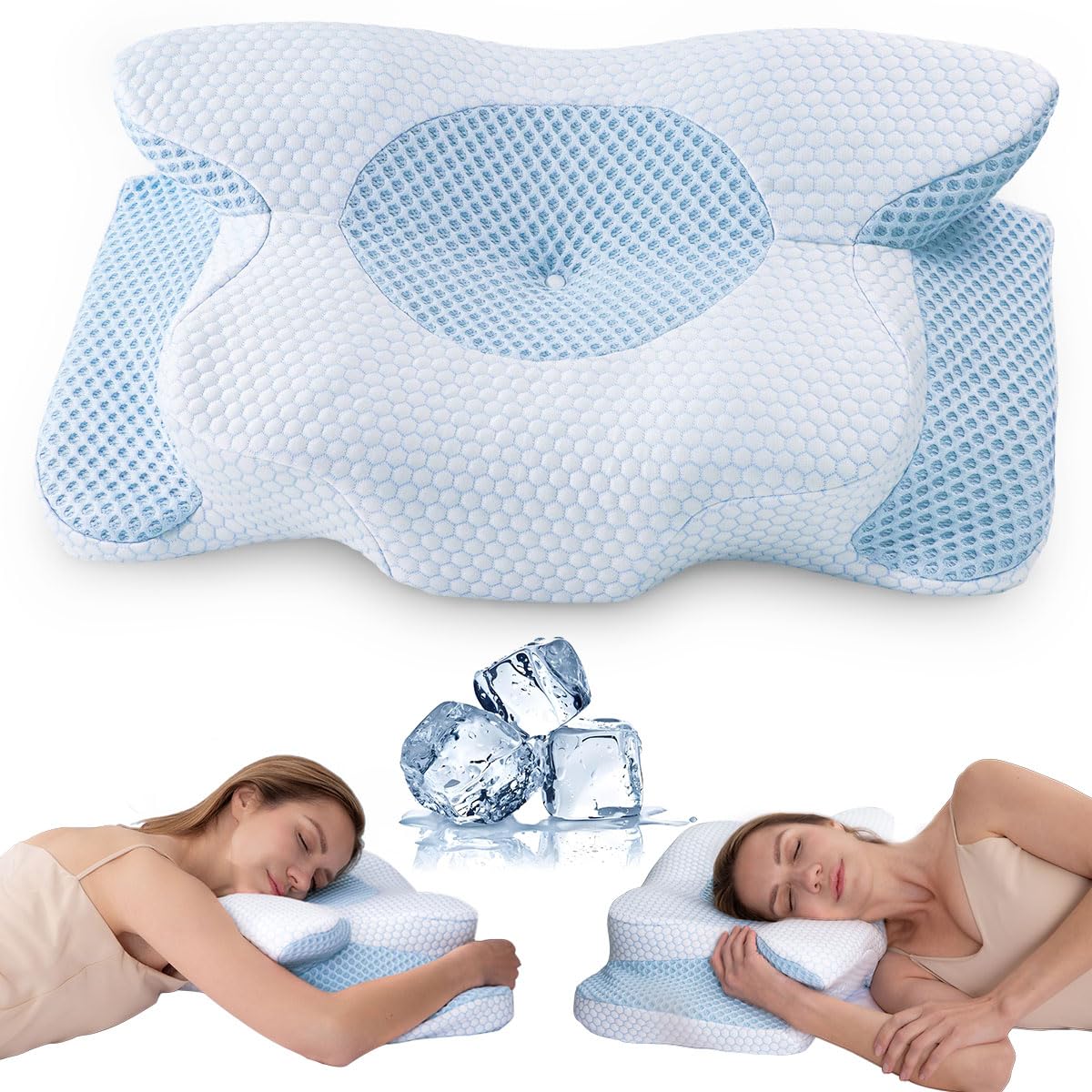 Neck Pillow Cervical Pillow for Neck Pain Relief Orthopedic Pillow Ergonomic Pillow Side Sleeping Bed Pillow Memory Foam Pillows