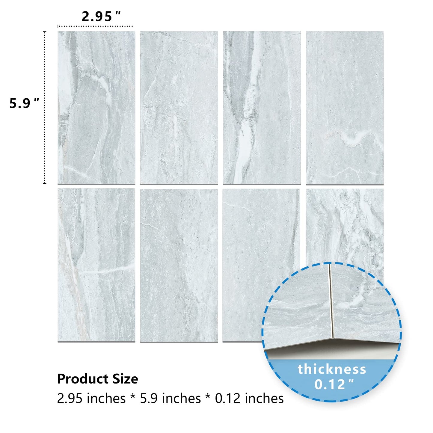 Midcard 98 Pieces Peel and Stick Backsplash SPC Wall Tile, for Kitchen and Bathroom