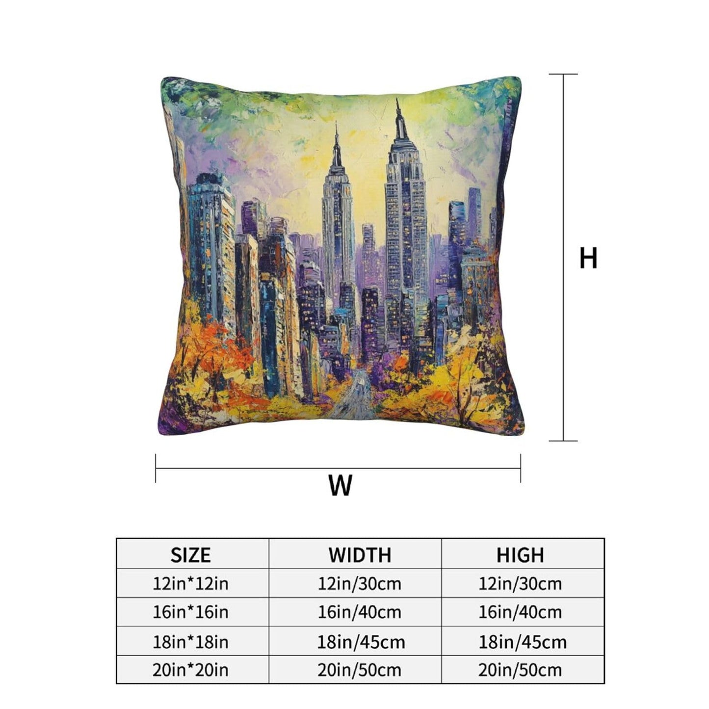 Guiteinyi New York City Throw Pillow Covers 18x18 Set of 2 Square Pillow Case for Home Decorative Sofa Couch Bedroom Living Room