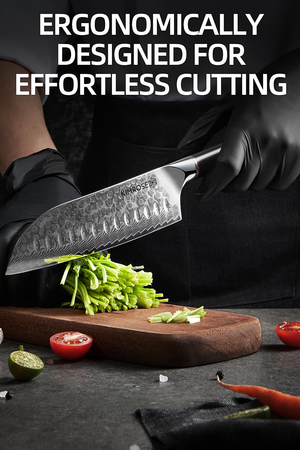 KIMROSE Damascus Knife Set - 3PCS - High-Carbon 10Cr15CoMoV Alloy Steel - Professional Chef Knife - G10 Handle - Razor Sharp Kitchen Knives - Magnetic Sheath - Gift Box