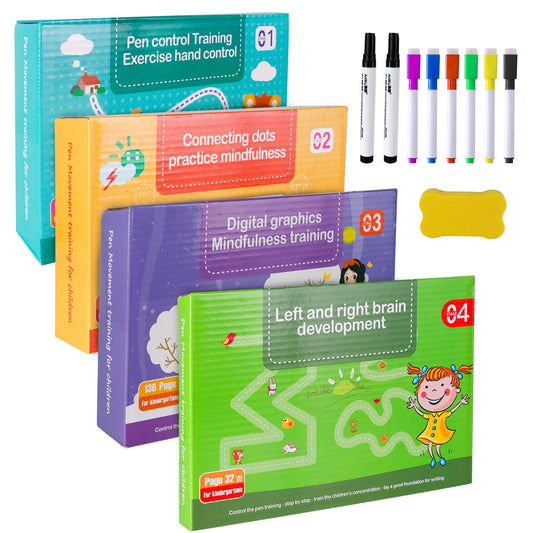 Generic Scribble Smart Workbook - Reusable Workbooks for Kids, Little Curious Mind Scribble Smart Reusable Workbook, Workbook Handwriting Practice Tracing Books for Kids (Multicolor), TYB-01