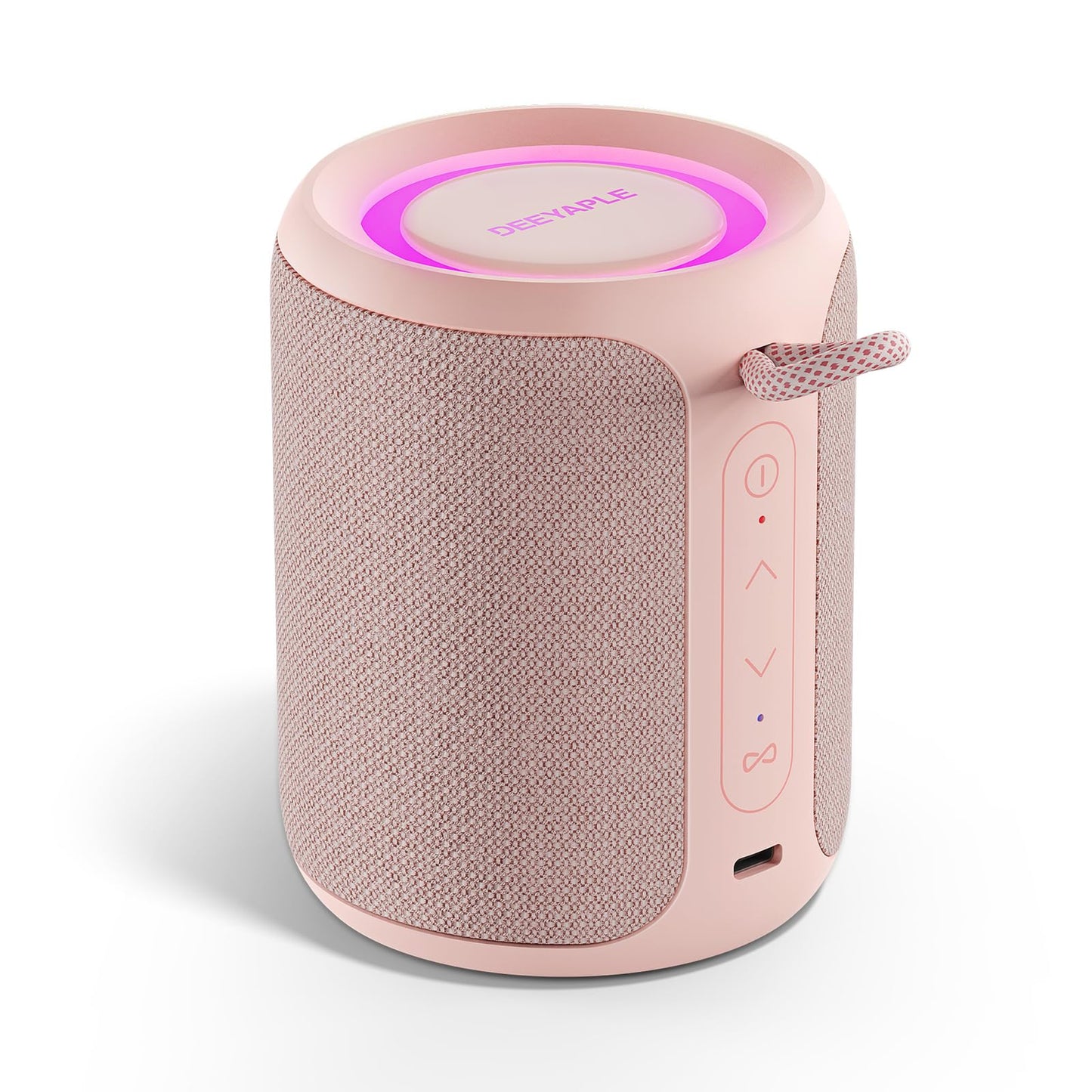 Bluetooth Speaker Wireless,IP67 Waterproof & Dustproof Portable Speaker with Lights,15W Loud Stereo Sound, 2500mAh Battery All Day Playtime, TWS Pairing, BT5.3, Home/Party/Outdoor/Beach (Pink)