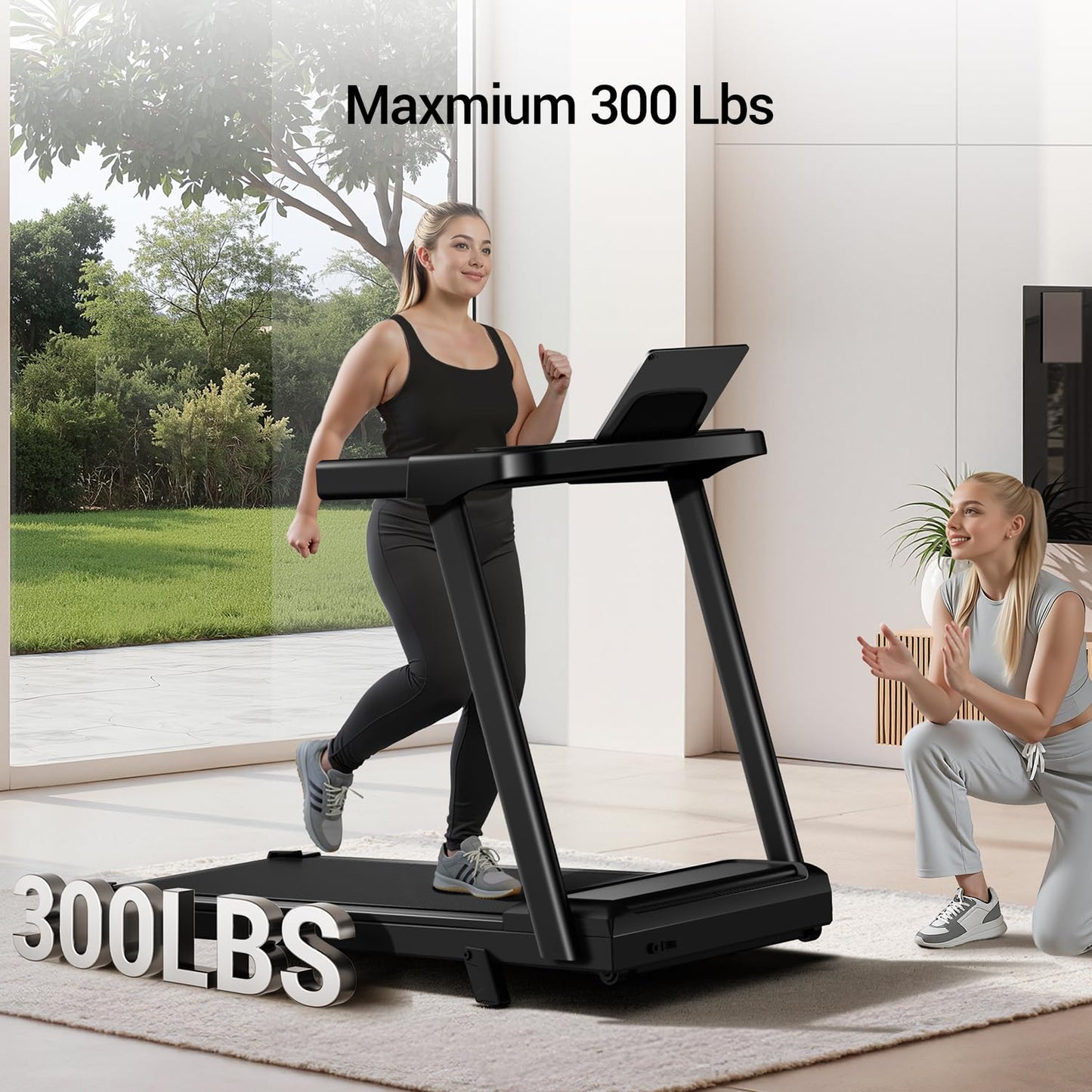 3-in-1 Portable Treadmills for Home and Office, 12% Incline Treadmill with Handle, Foldable Treadmills with 300 Lbs Weight Capacity, 3.0HP Quiet Walking Pad Treadmill, Three Touch Screen