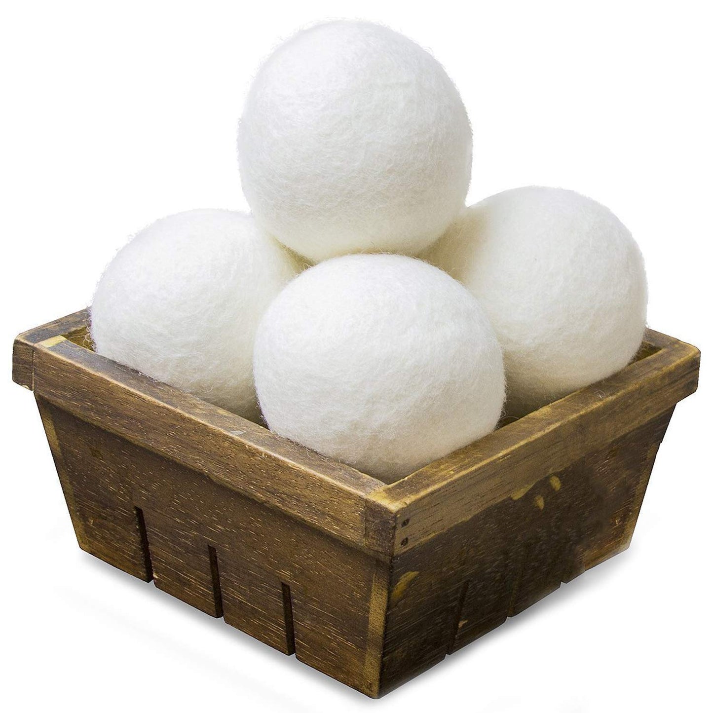 SnugPad Wool Dryer Balls XL Size 6 Pack, Natural Fabric Softener 100% Organic Premium New Zealand Wool, No Fillers, Anti Static, Lint Free, White 6 Count
