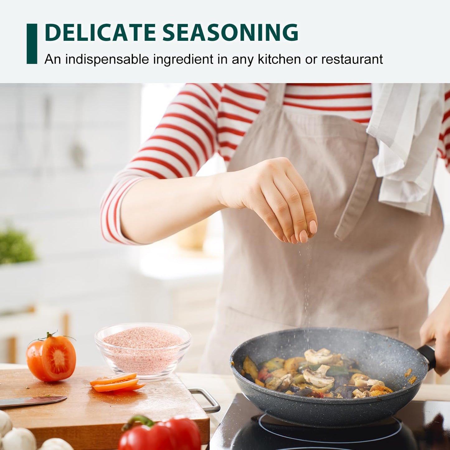 Soeos Himalayan Pink Salt, Fine Grain, 5 Lbs, Non-GMO, Pink Himalayan Sea Salt, Kosher Salt, Salt for Grinder Refill