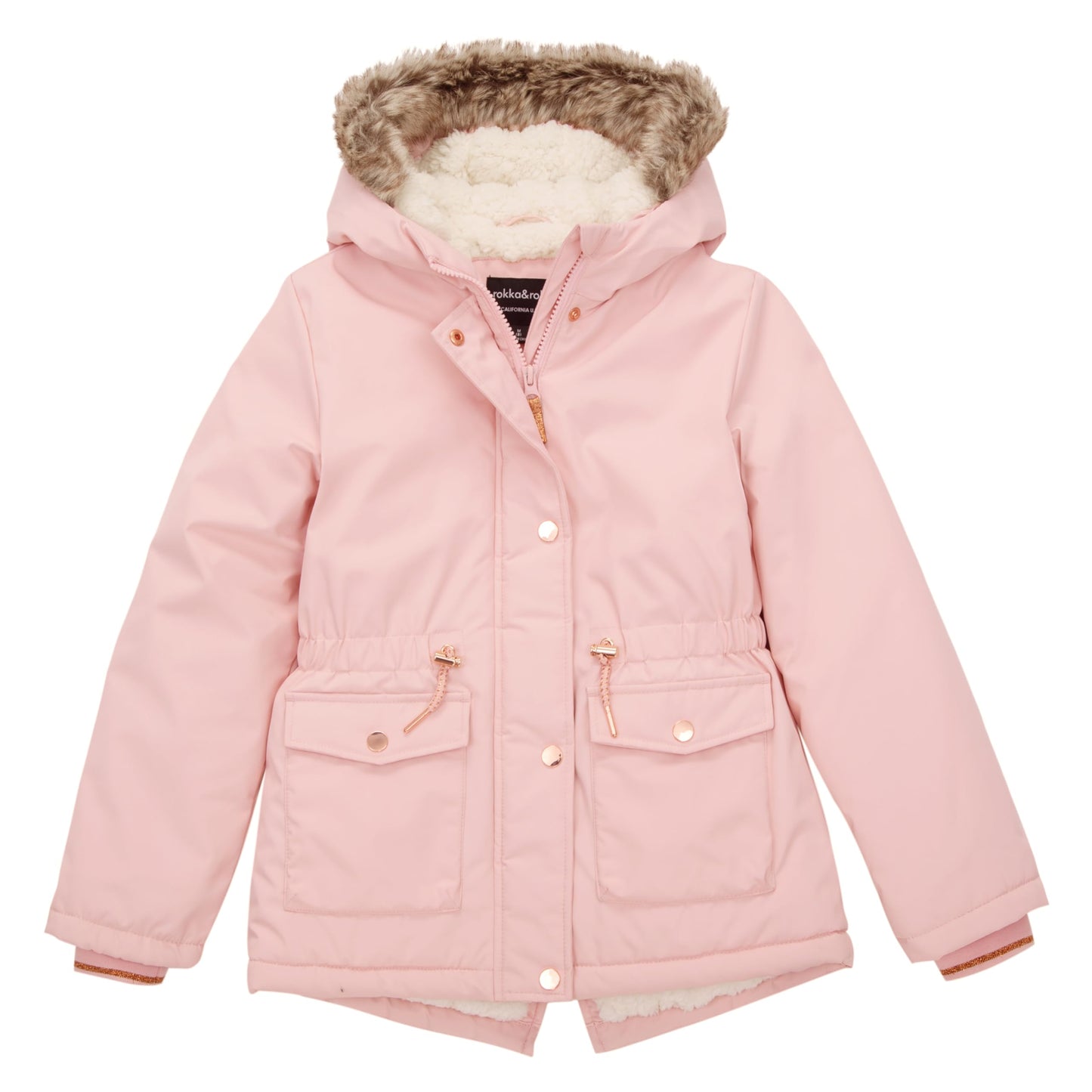 Rokka&Rolla Girls' Water-Resistant Sherpa Fleece Lined Puffer Jacket Winter Parka Coat