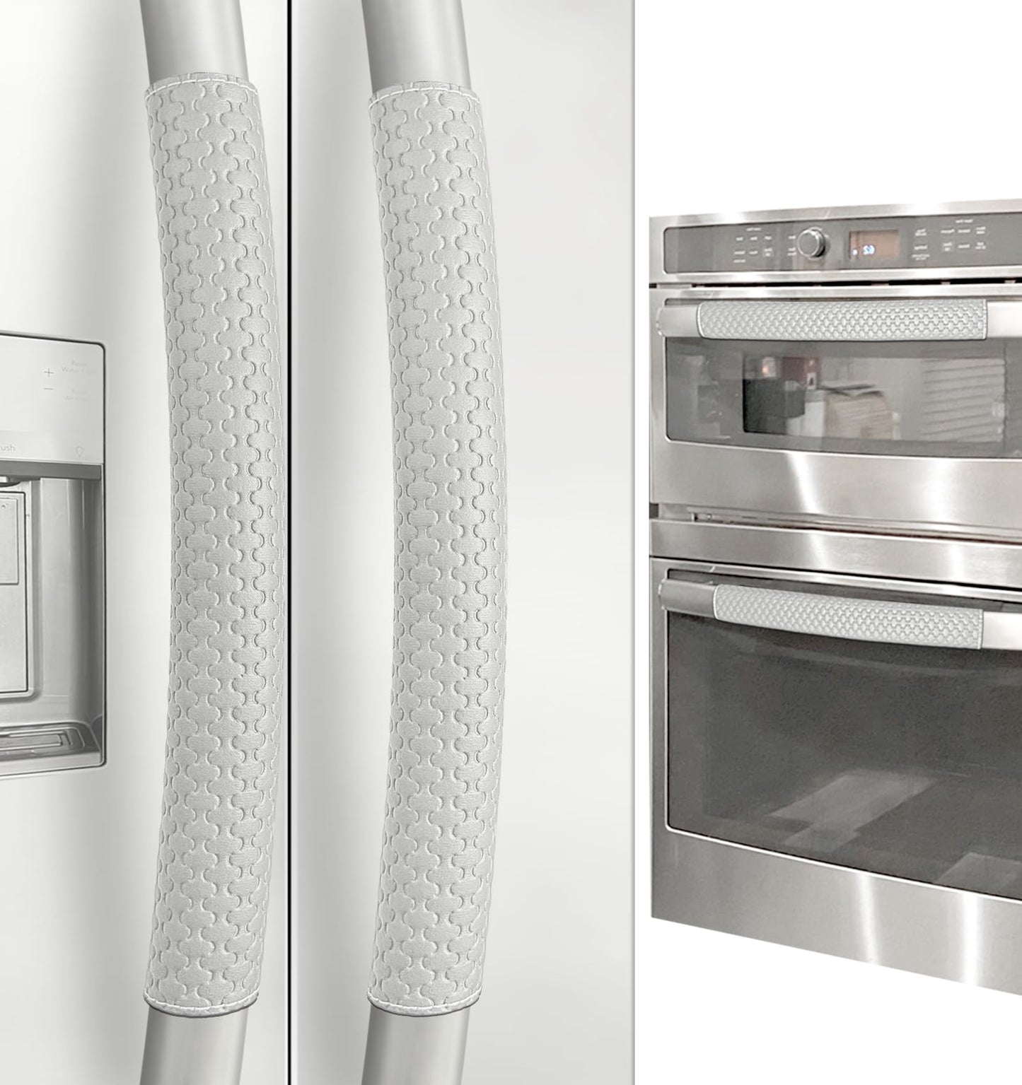 Refrigerator Door Handle Covers, 4 PCS, Performance Appliance Handle Covers, Non-Slip Fridge Door Handle Covers, Keep Your Kitchen Clean, Microwave Oven Dishwasher door Handle Protectors(Light Gray)