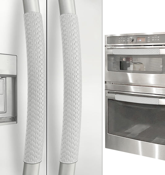 Refrigerator Door Handle Covers, 4 PCS, Performance Appliance Handle Covers, Non-Slip Fridge Door Handle Covers, Keep Your Kitchen Clean, Microwave Oven Dishwasher door Handle Protectors(Light Gray)