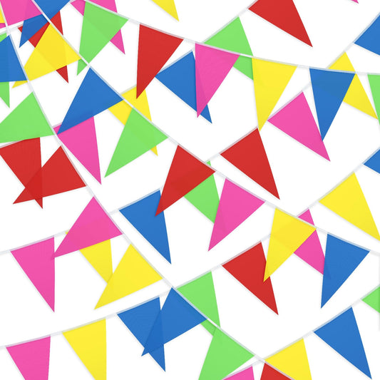 MARFOREVER 164 Feet Colorful Pennant Banner, 120Pcs Multicolor Triangle Bunting Flags Opening Decorations Carnival Pennant Banners for Birthday Wedding Christmas Garden Hanging Decorations