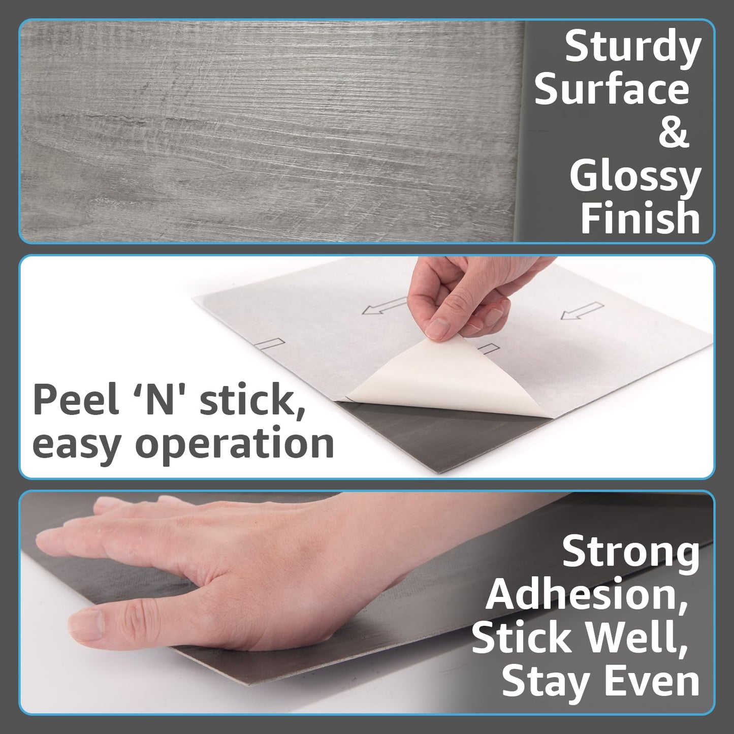 Art3d Peel and Stick Vinyl Floor Tiles 30-Pack 12 x 12 inch, Self Adhesive Waterproof Flooring Wood Planks for Kitchen, Dining Room, Bedrooms, Cover 30 Sq. Ft, Taupe Ash