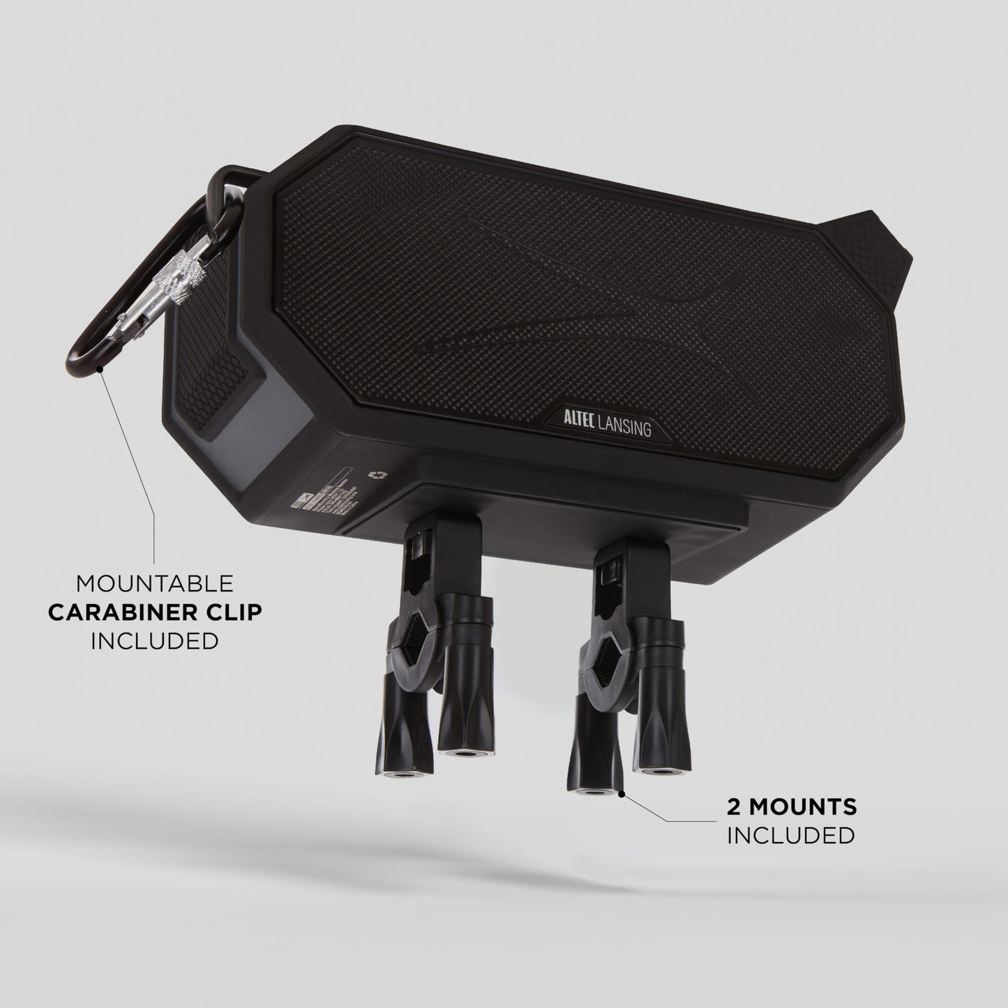 Altec Lansing Portable Bluetooth Speaker HYDRABOOM 2.0, 32W Output Power, 16Hr Playtime, Party Sync, Qi Wireless Charging, Everything-Proof, Voice Assistant Compatible - Black