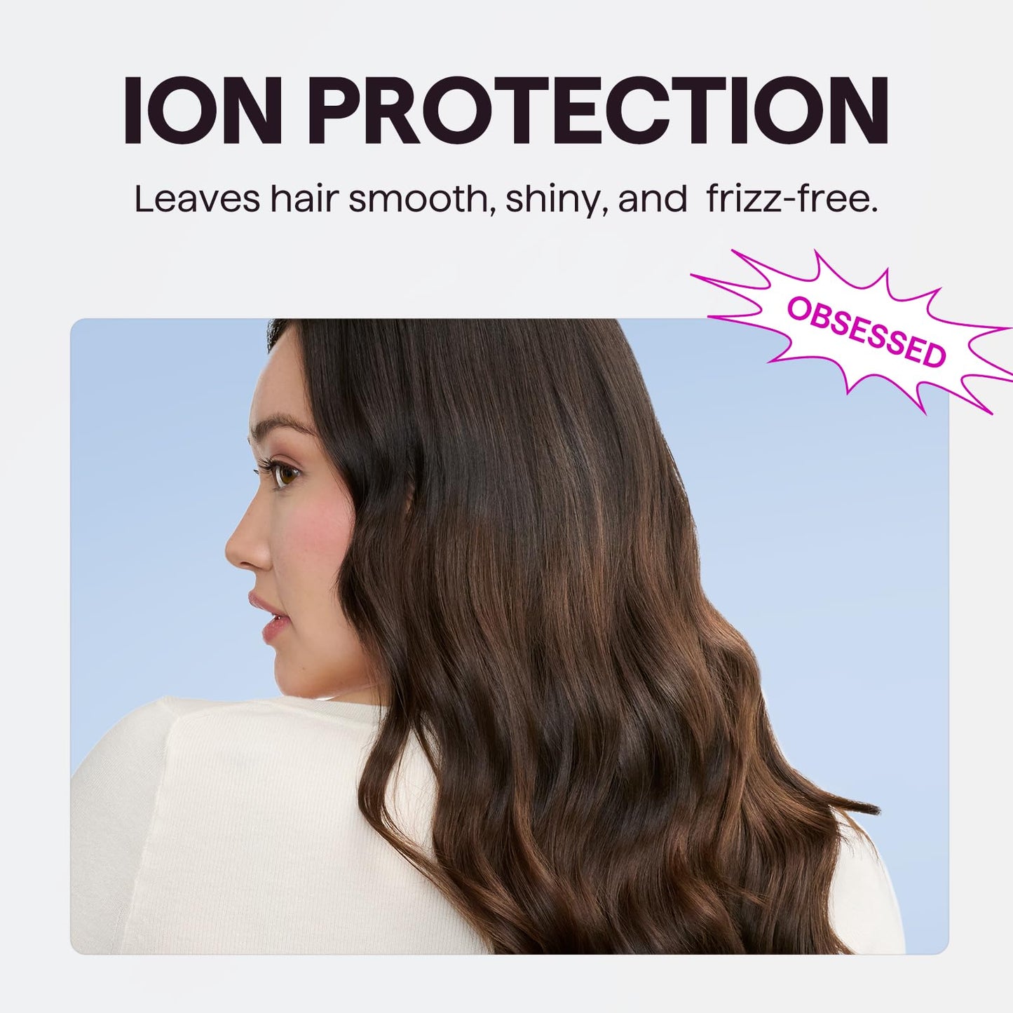 Wavytalk Blow Dryer, Blown Away Ionic Hair Dryer for Curly Hair with Diffuser, 1875W Fast Drying Blow Dryer with Ceramic Technology, 3 Attachments for All Hair Types, Light and Quiet, Grey