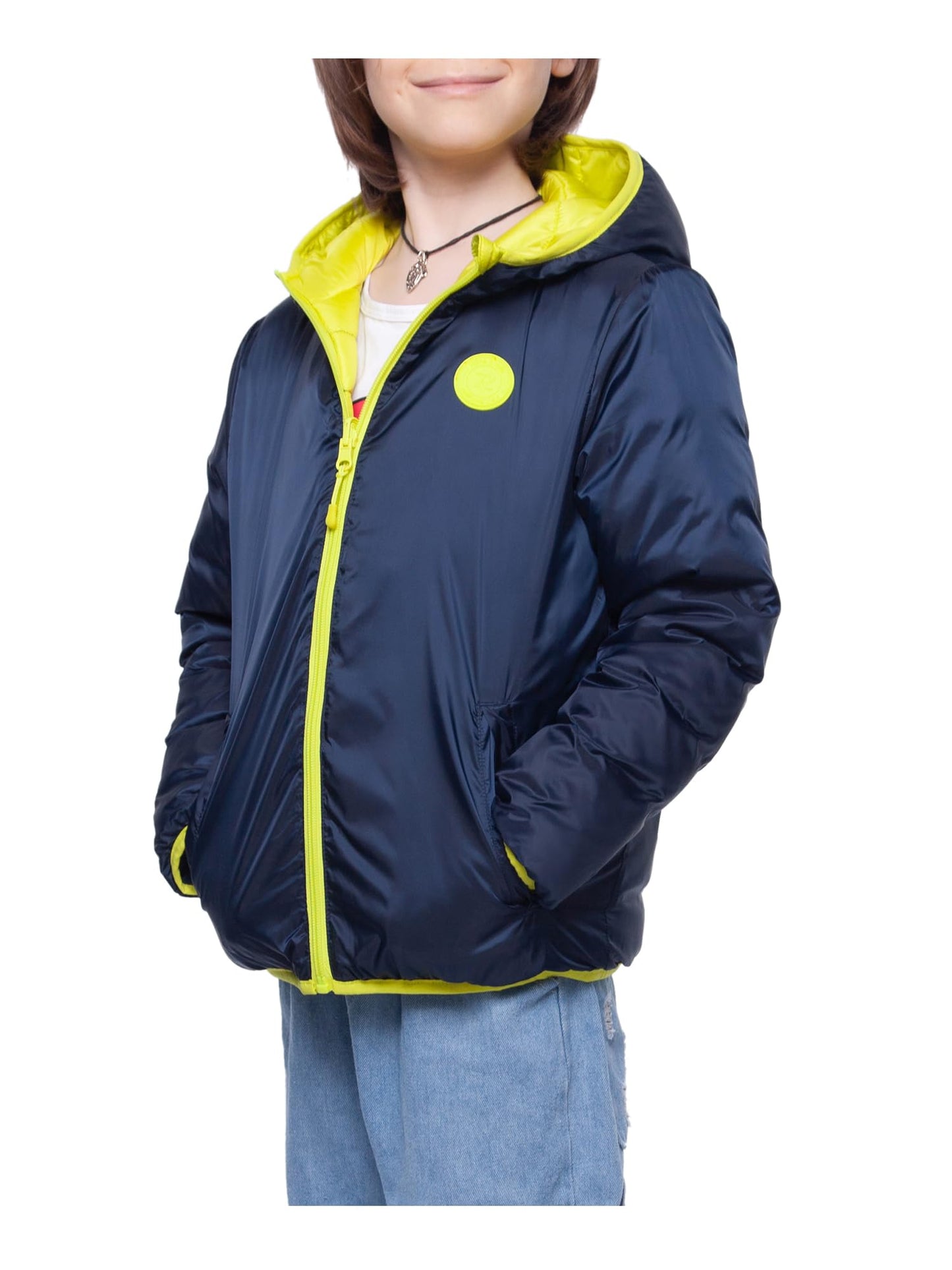 Rokka&Rolla Boys' Reversible Lightweight Puffer Jacket Hooded Water-Resistant Winter Coat