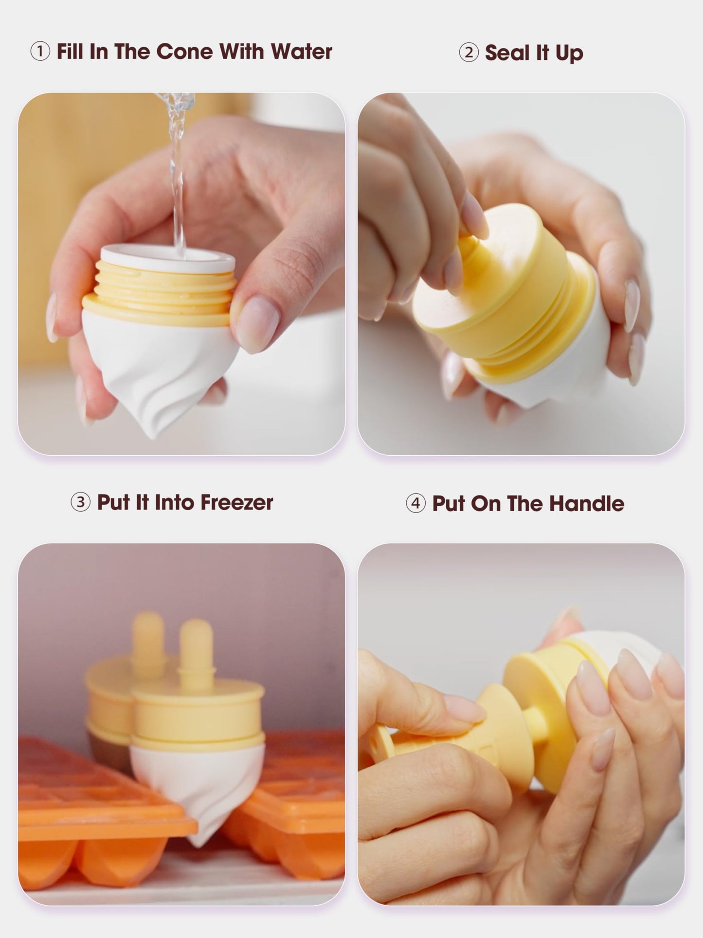 Smily Mia Freezer Teether for Babies 12-18Months,Freezable Ice Cream Toy for 6-12Months Babies,Cold Water Soother for 3-6Months for Teething Pian Relief,Cream White