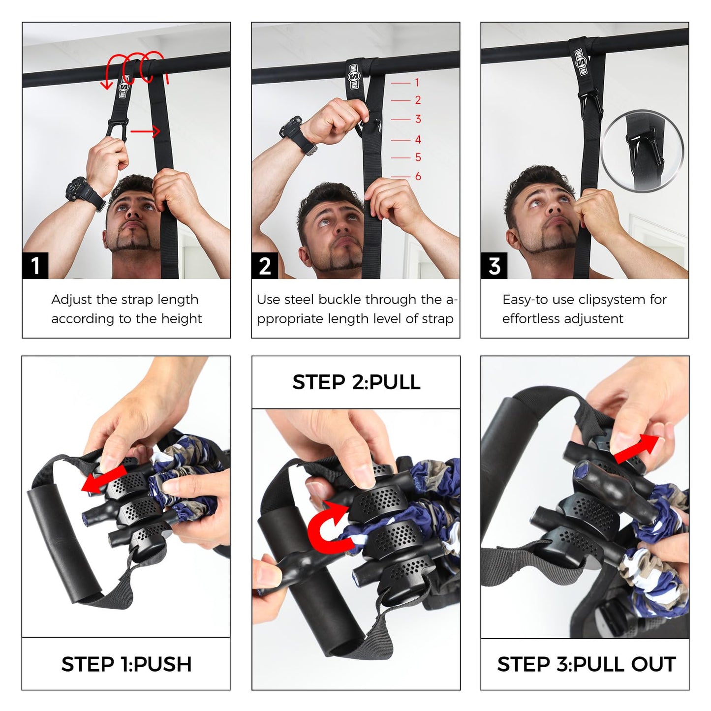 Innstar Pull Up Assistance Bands - 3 Heavy-Duty Adjustable Set for Enhanced Strength Training - Patent (Sky Blue 165lbs Adjustable Resistance)