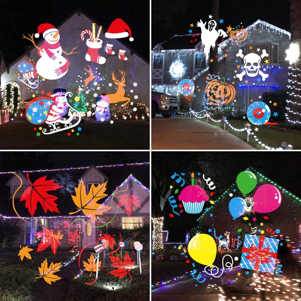 Christmas Lights Projector,Waterproof IP65 Indoor Motion Remote Control 10W LED Projector, 16 Slides Holiday Light Party Outdoor Garden House Apartment Kids Room Night Light
