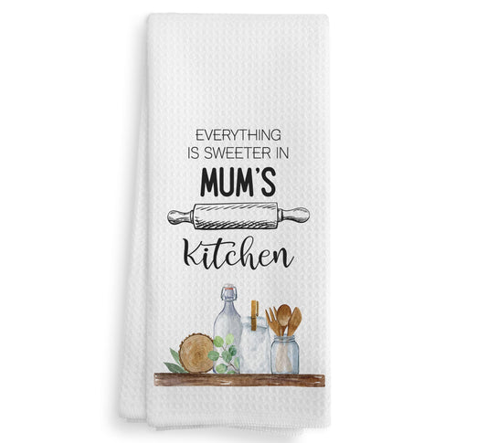 NOQL Mum's Kitchen Towels and Dishcloths, Mum Gifts Gift for Mothers Day Christmas Birthday from Daughter Son, Gifts for Mum, Mum Drying Cloth Hand Towels Tea Towels for Bathroom Kitchen, 16×24 Inch