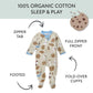 HonestBaby Sleep & Play Footed One-Piece Pajama Sleeper 100% Organic Cotton, Baby Boys, Milk N Cookies, 3-6 Months