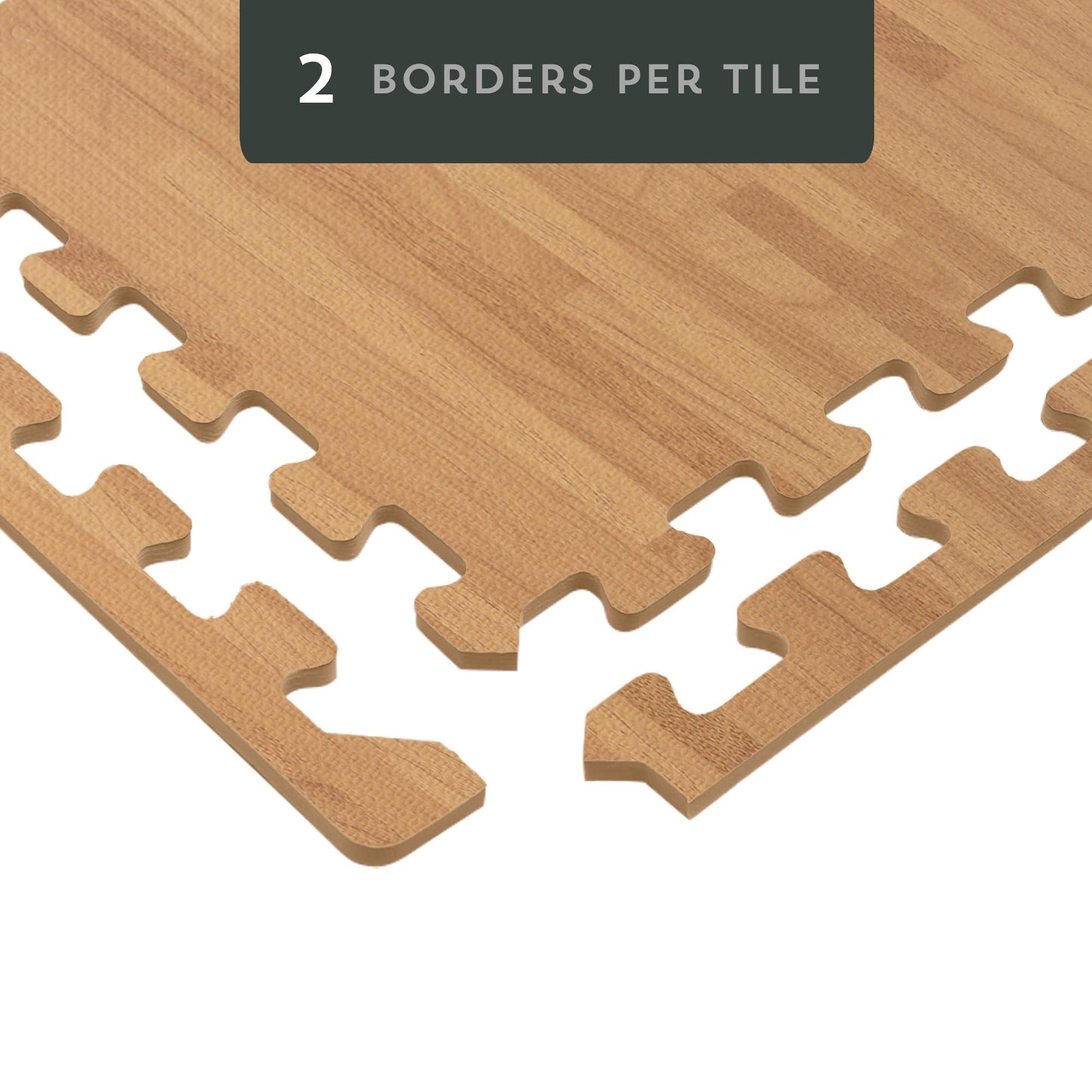 Forest Floor 3/8 Inch Thick Printed Foam Tiles, Premium Wood Grain Interlocking Foam Floor Mats, Anti-Fatigue Flooring – Stylish Flooring Solution, White Oak, 16 Sq Ft