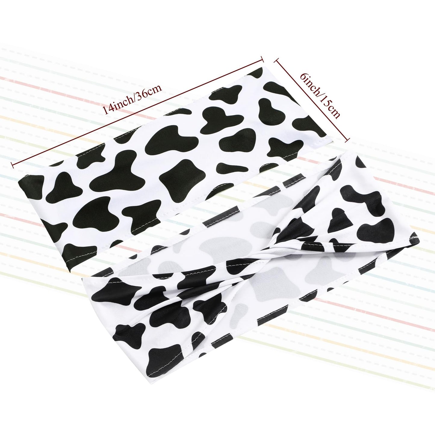 Newwiee 36 Pcs Cow Stripe Chair Sashes Spandex Cow Chair Bands Animal Print Elastic Chairs Sashes Bow Polyester Bands Ties Without Buckle for Animal Safari Jungle Theme Party Birthday Decor