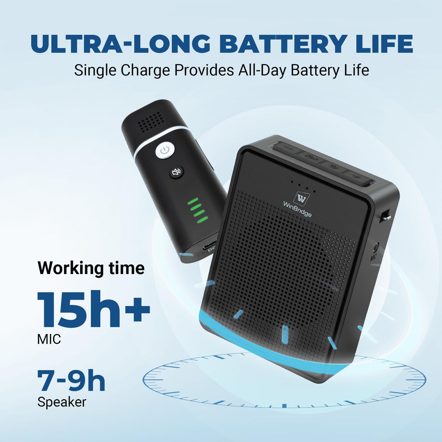 Wireless Voice Amplifier with Bluetooth Lavalier Microphone, Professional Noise Reduction Portable Microphone with Speaker, Mini Megaphone with Clip on/Lapel Mic for Teachers Classroom Tour Guide B006