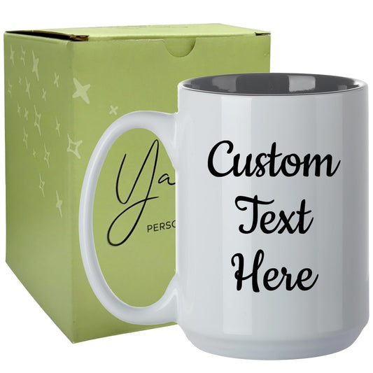 Personalized Coffee Mug Engraved with your Custom Text - Customized Coffee Mugs, Hot Chocolate Mug, Tea Cup, Birthday Gifts, Retirement Gift (Engraved Custom Text, Matte Black)