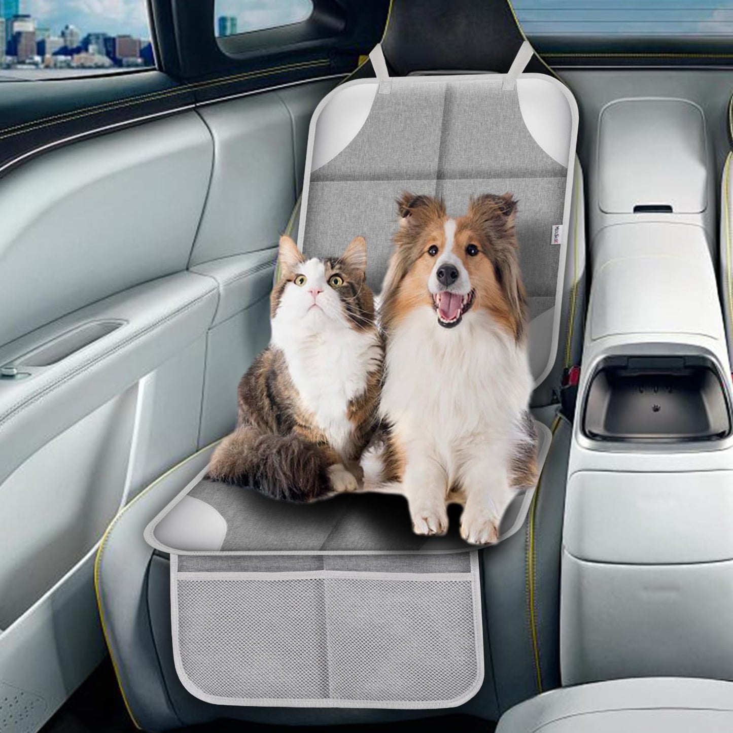 Meolsaek Car Seat Protector, 600d Fabric Waterproof Car Seat Cover with Non-Slip Backing, Under Baby Car Seat from Pressure Marks