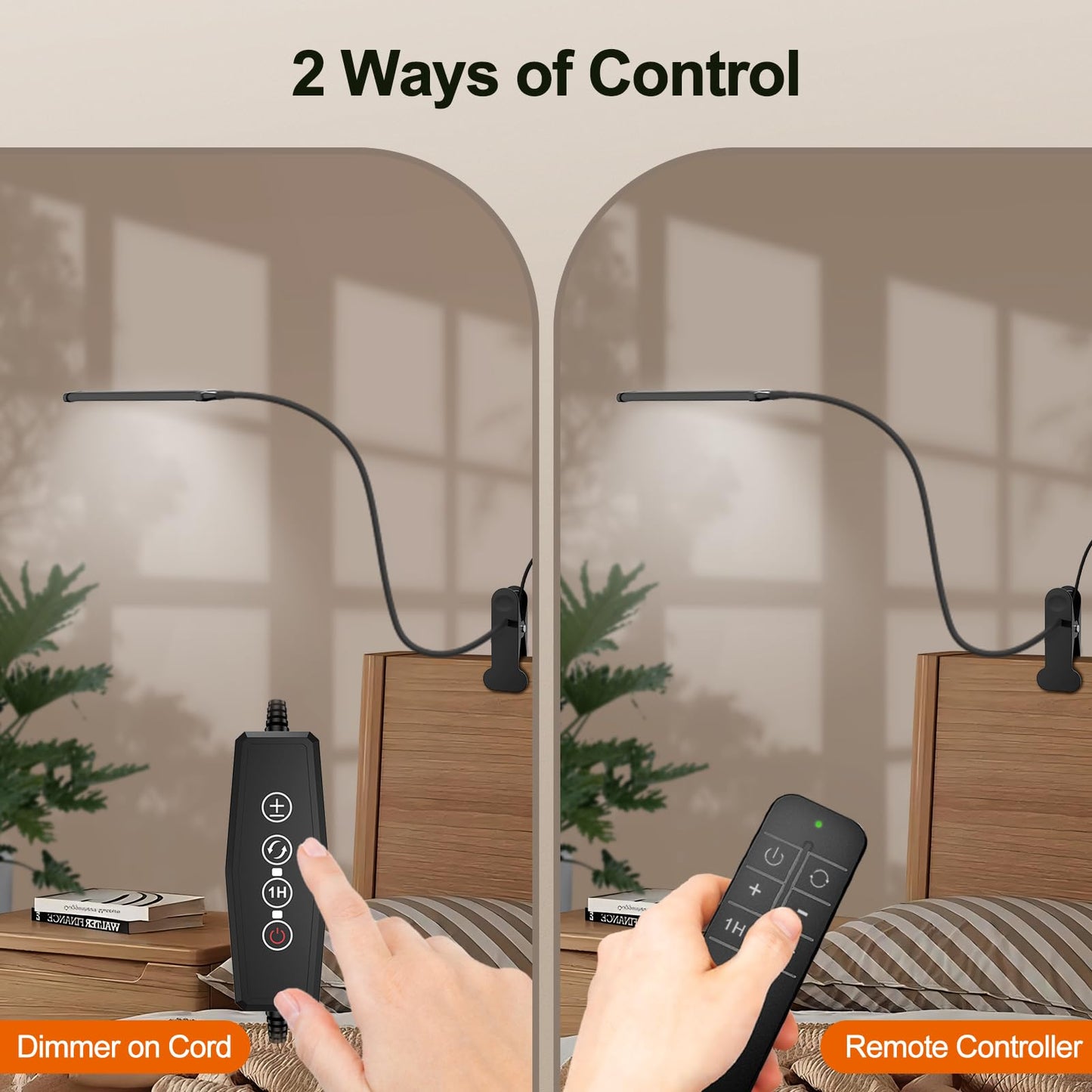 Mojimdo Desk Lamp with Remote, 3 Color & 5 Brightness & 77LED Dimmable Reading Lamp, 15.7'' Flexible Gooseneck Clamp Lamp, Eye-Caring Clip on Light with Adapter for Reading Study Workbench Drafting