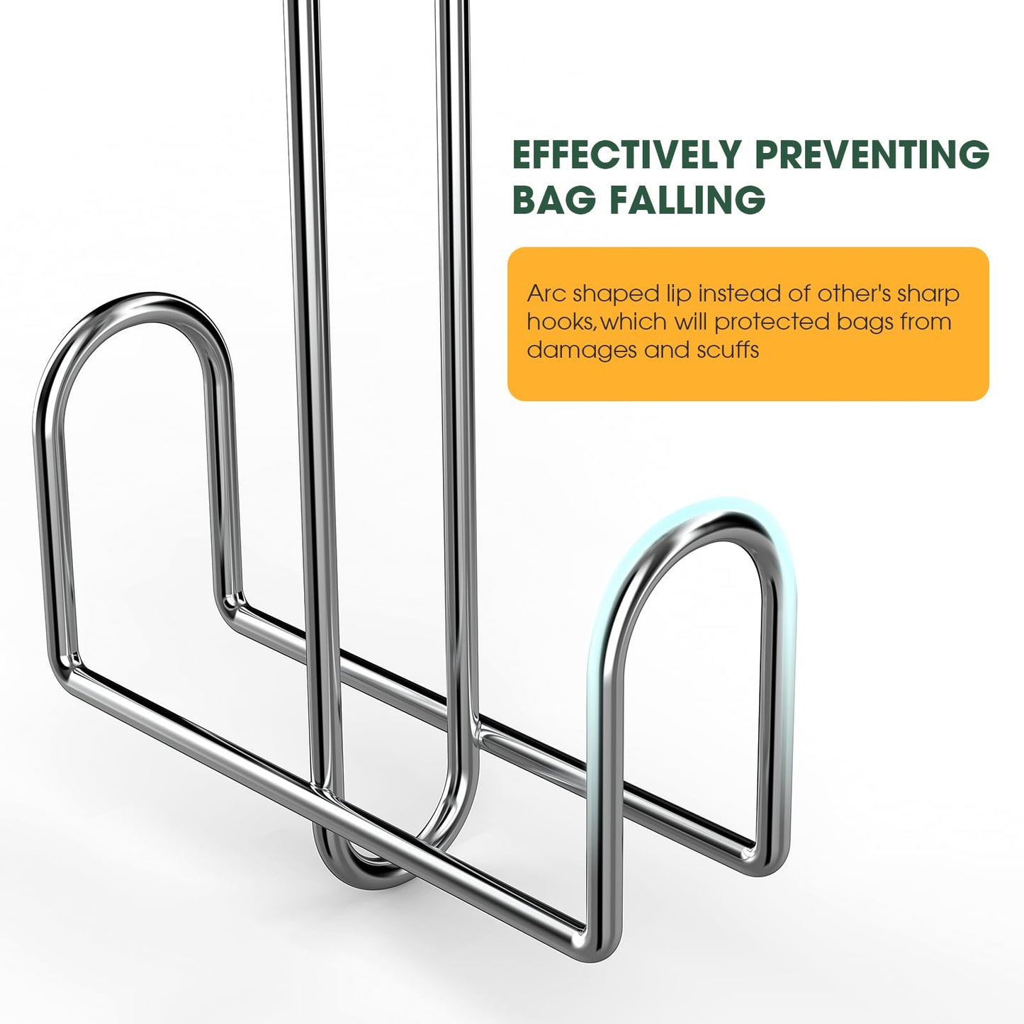 Ulimart Purse Hanger 2 Pack,Purse Organizer for Closet,Rotatable Metal Bag Organizer,Purse Holder for Handbags,Belts,Scarves,Tote,Baseball Hats,Backpacks(Silver)