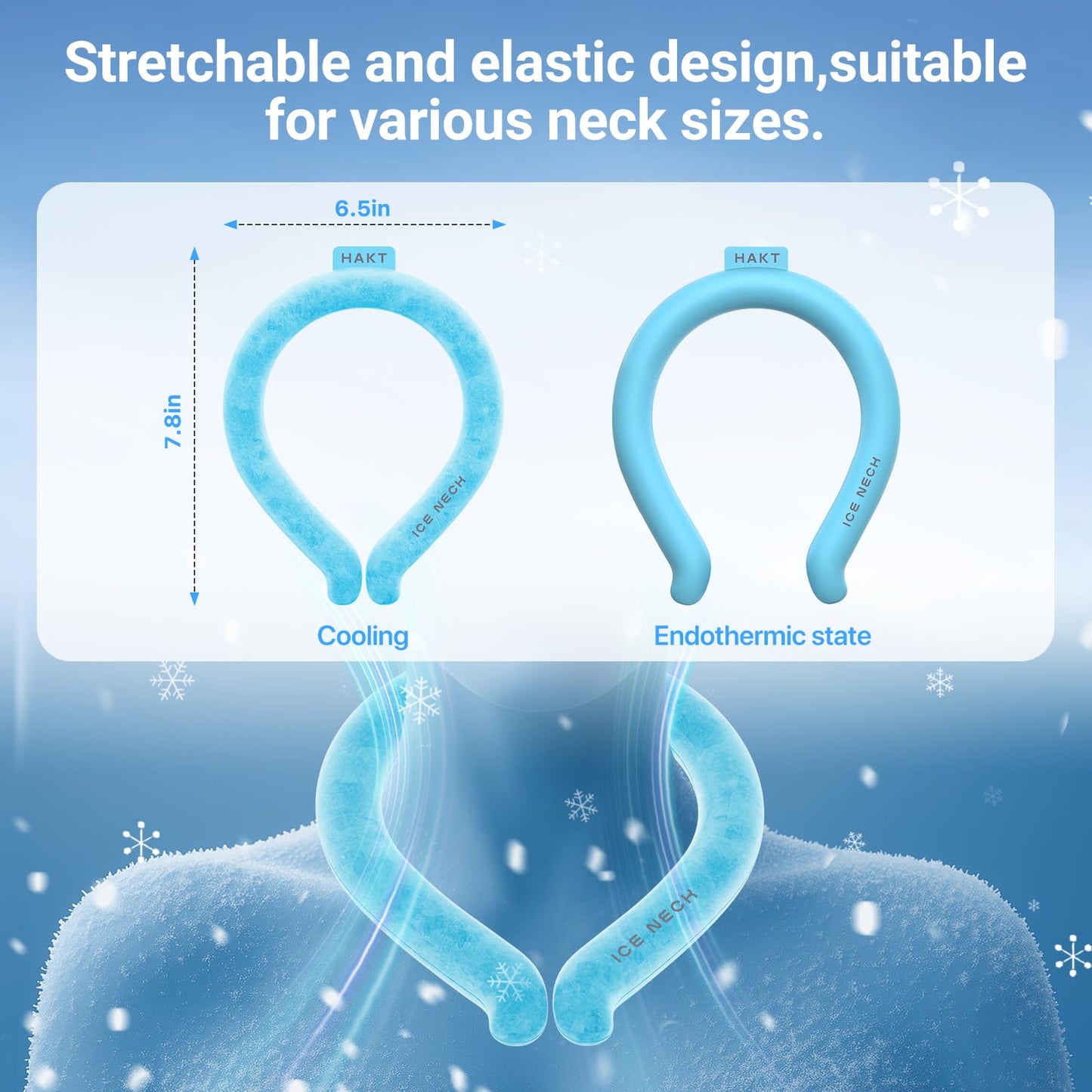 Neck Cooling Tube, Cooling Wrap for Summer, Reusable Ice Ring Neck Cooler for Heat Outdoor Sports,Outdoor Workers