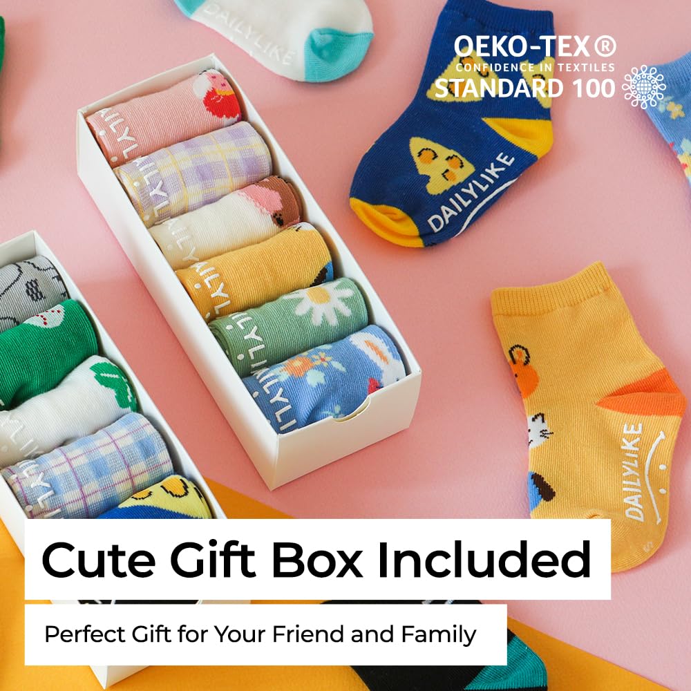 Dailylike Baby Boys Girls Non Slip Grip Ankle Socks with Anti Skid Grippers for Infants Toddlers Kids 6 Pairs