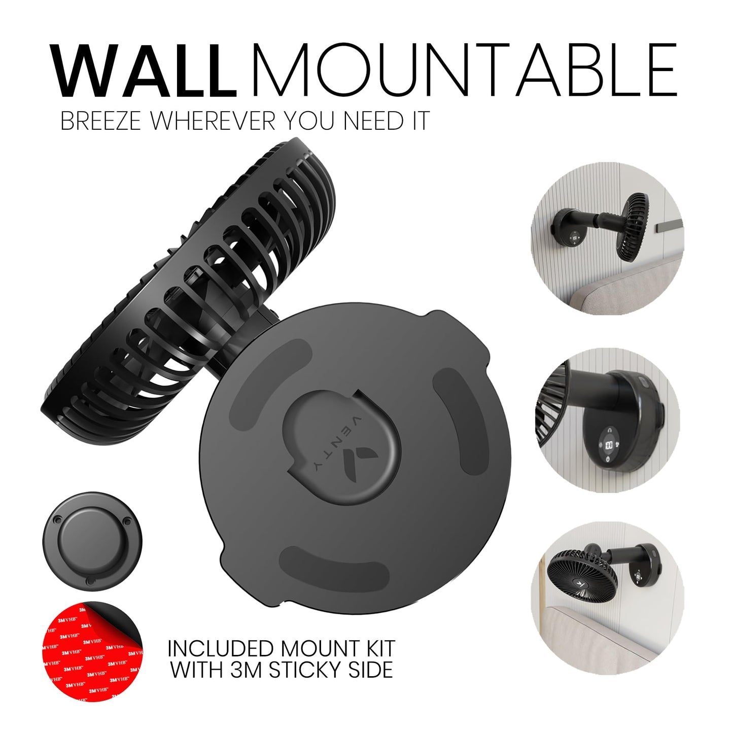 VENTY Portable Clip Fan - Rechargeable 10-Hour Battery Portable Fan - 360° Rotation & 90° Tilt - Stroller, Desk or Bedside - Aromatherapy & LED Light - USB-C Rechargeable Clip On