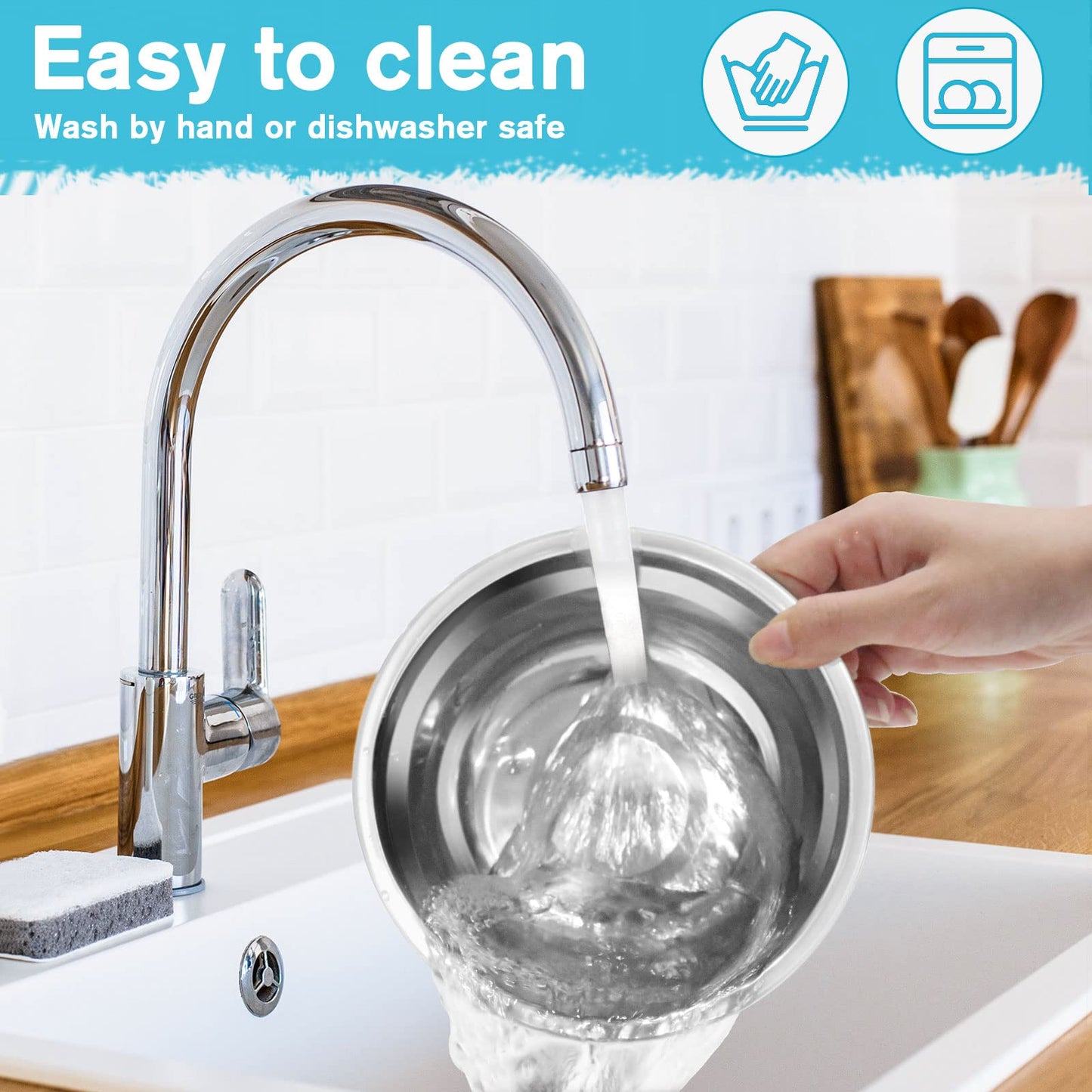 Epetslove Dog Bowls Double Dog Water and Food Bowl Stainless Steel Bowl with Non-Slip Resin Station, Pet Feeder Bowls for Puppy Medium Dogs Cats