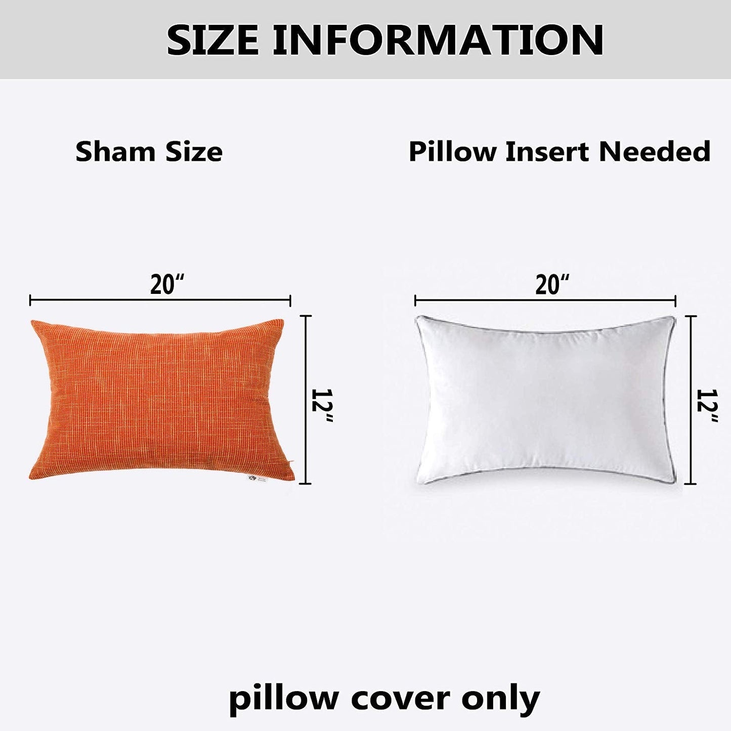 Kevin Textile Pack of 2 Fall Lumbar Pillow Covers Deluxe Home Decorative Super Soft Lumbar Throw Pillow Cover Cushion Case for Seasonal Autumn (12 x 20 inch, Orange)