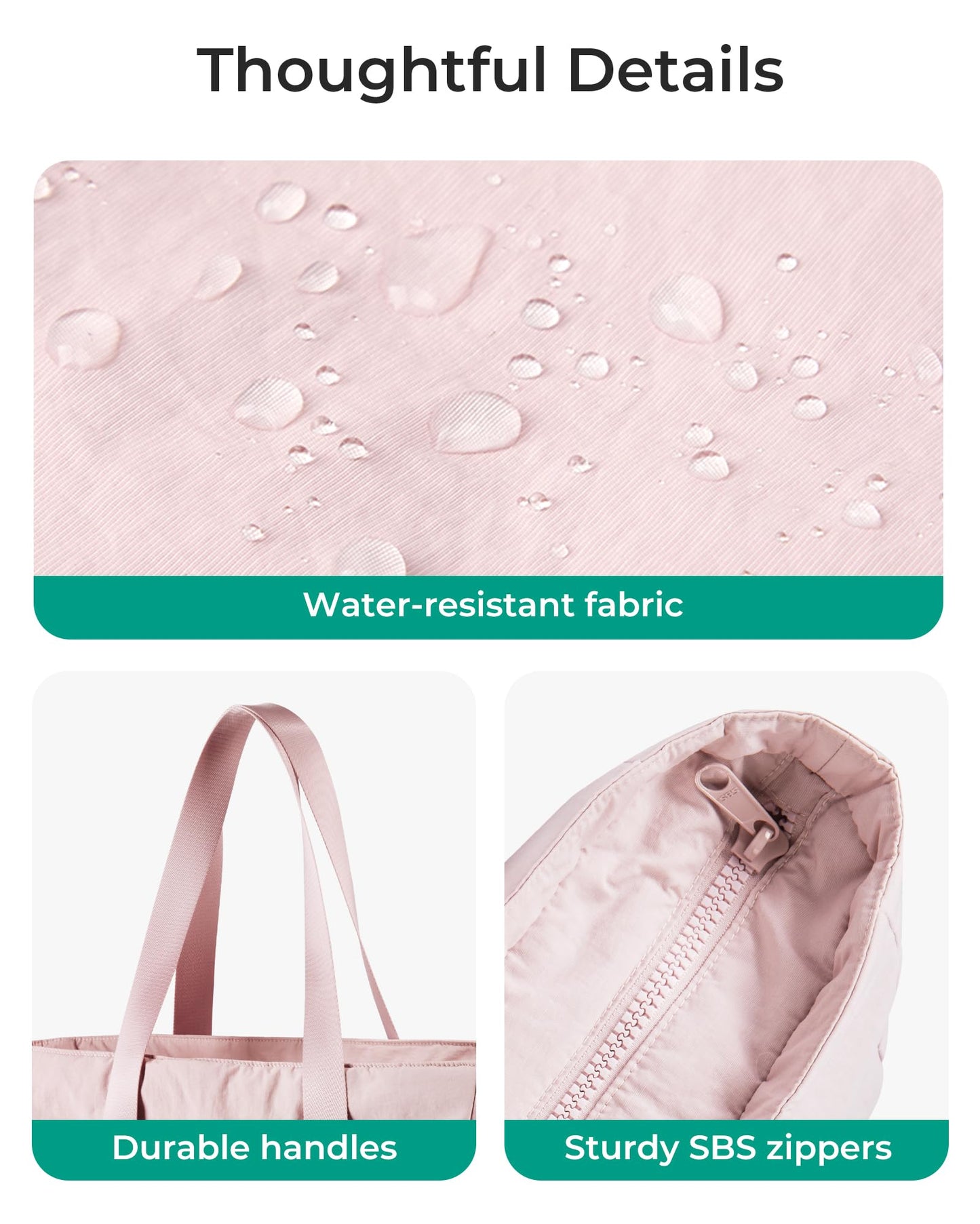 BAGSMART Tote Bag for Women with Zipper, Gym tote with Compartments, Work Tote Nurse Dance Yoga Bag for Travel