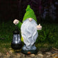 ANYUETE Flocked Garden Outdoor Gnome Statues Decor with Solar Lights, Large Funny Gnome Garden Figurines for Outside Patio Yard Lawn House Farmhouse Sculptures Decorations Gifts, White