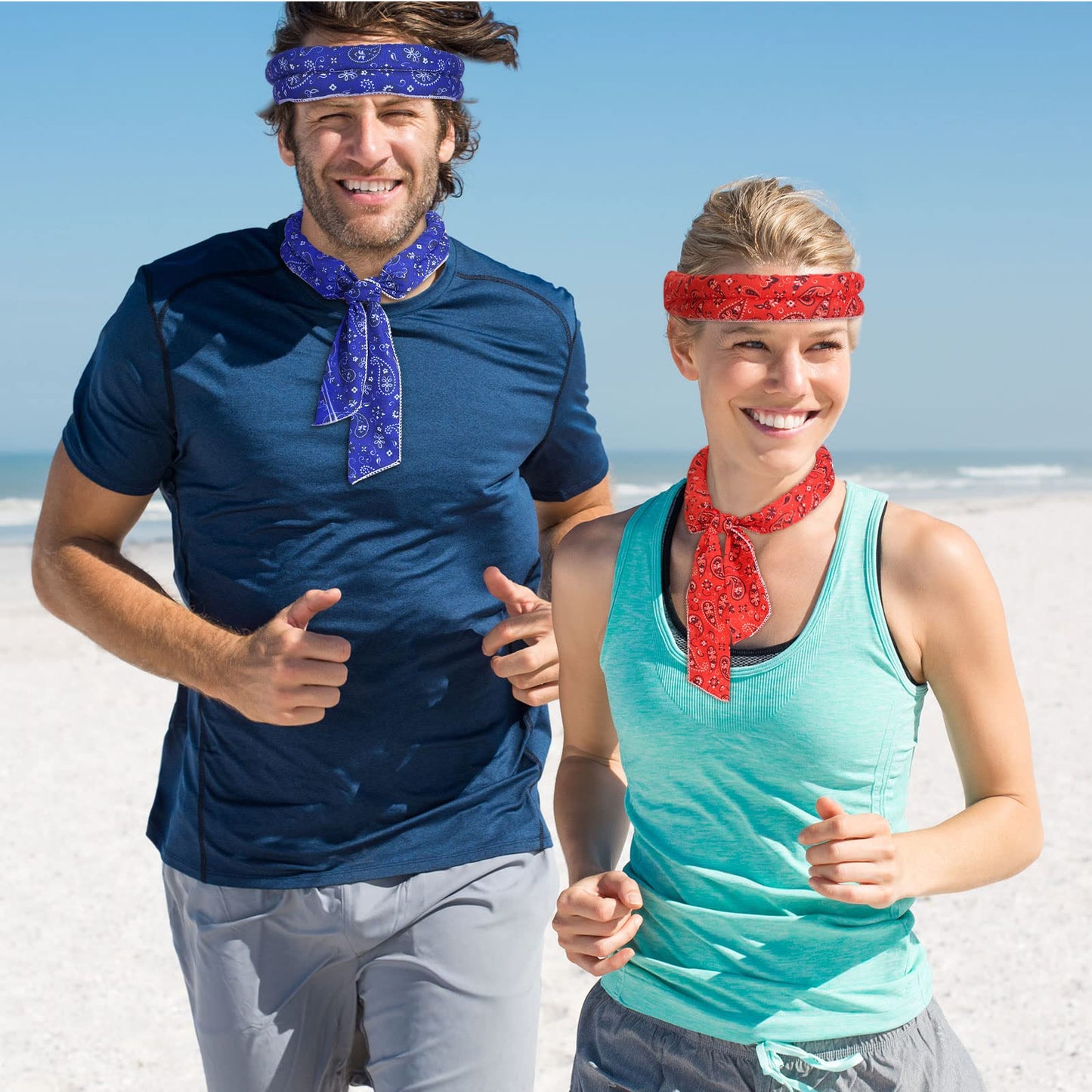 Coume 6 Pack Cooling Neck Wraps Cooler Ice Wrap Scarf Bandanas for Hot Weather Summer Women Men Walking Riding Outdoor(Retro Color)