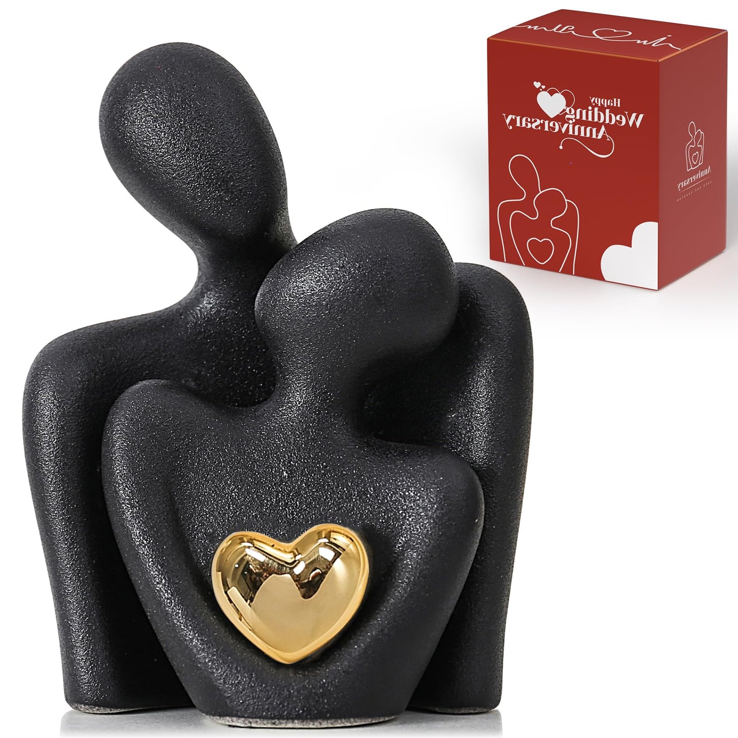 Mini Couple Statue Tv Stand Decor Items for Living Room, Abstract Sculpture Knick Knacks Home Decor Couples Love Office Show Pieces- For Bedroom Romantic Gifts for Valentine Anniversary Birthday