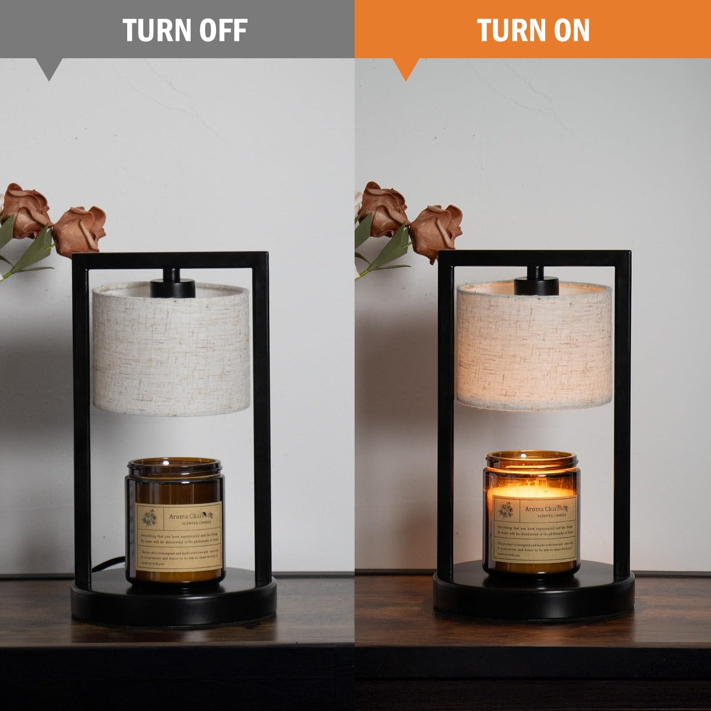 Candle Warmer Lamp with Timer, Electric Candle Warmer for Jar Candles, Dimmable Warming Light with 2 Bulbs, House Warming Gifts Bedroom Home Living Room Decor, Gifts for Mom (Beige)