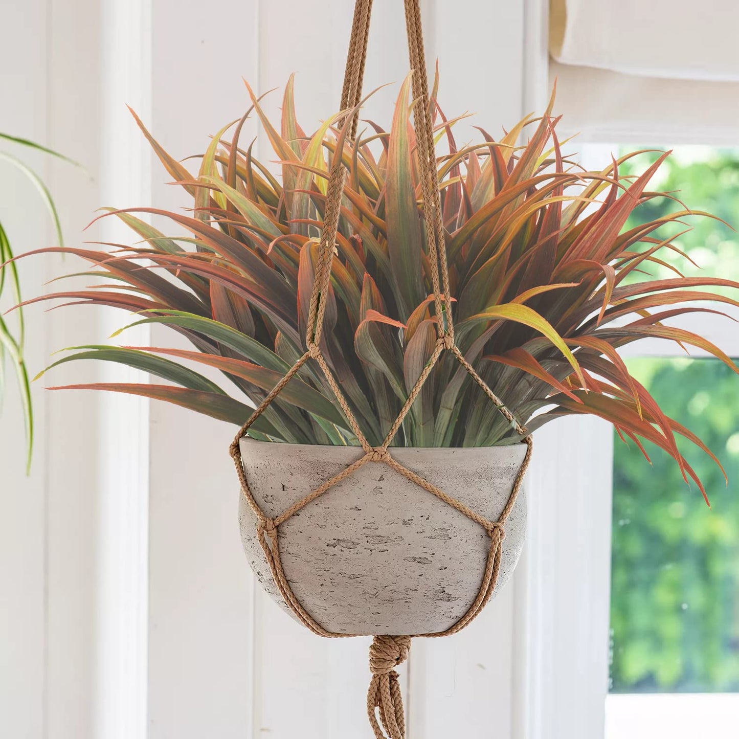 10Pcs Artificial Fall Plants Fake Autumn Grasses UV Resistant No Fade Indoor Outdoor Decoration for Thanksgiving Table Centerpiece Christmas Wedding Party Home Garden Fireplace Décor (Fall Orange)