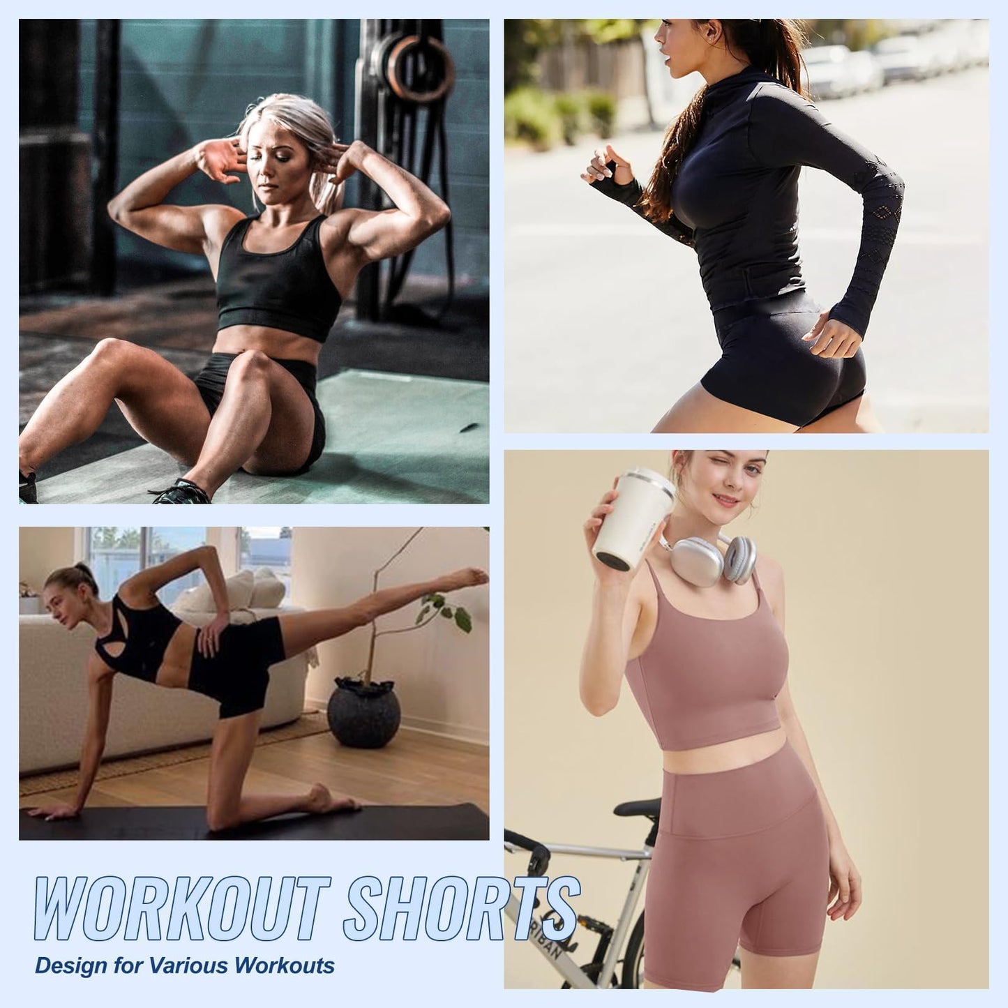 QGGQDD 3 Pack High Waisted Biker Shorts for Women – 3"/ 5"/ 8" Black Workout Yoga Compression Tummy Control Shorts for Running Clothing