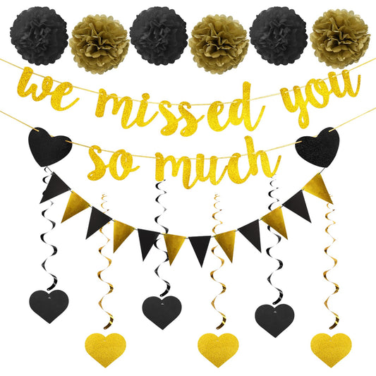 Welcome Home Decor We Missed You So Much Banner, Welcome Back Sign Decorations Kit for Office, Military Army Navy Homecoming Deployment Return Party Supplies