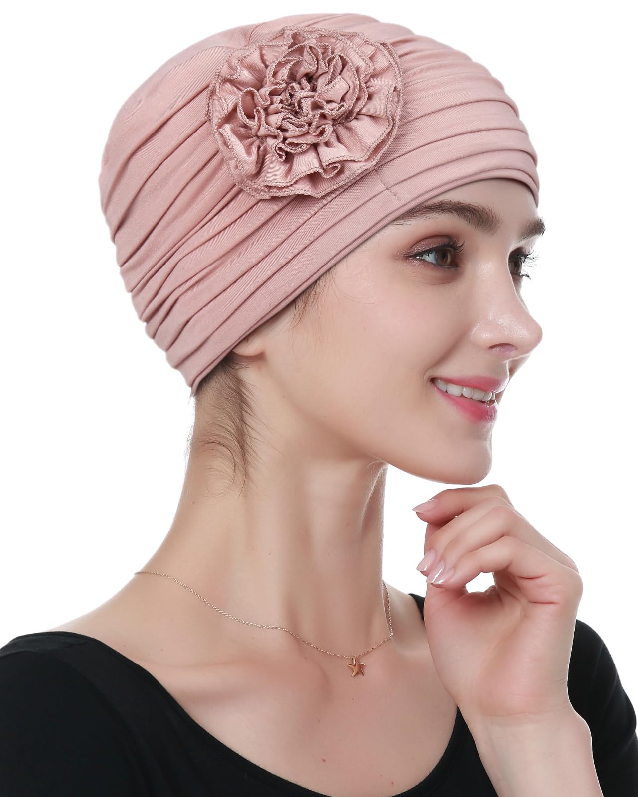 Alnorm Flower Design Chemo Hair Loss Caps Cancer Headwear for Women