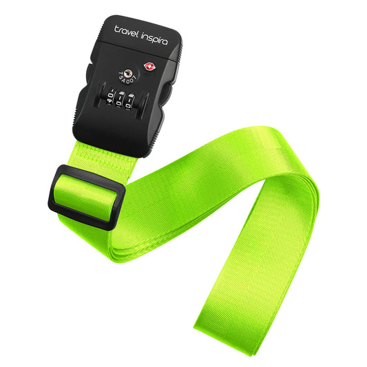 Travel Inspira Luggage Straps for Suitcases with TSA Lock, Protect Your Luggage Anti-Burst, High Visibility Color, Easy to Identify Luggage Adjustable Heavy Duty Belt for 20-32 Inch Suitcases